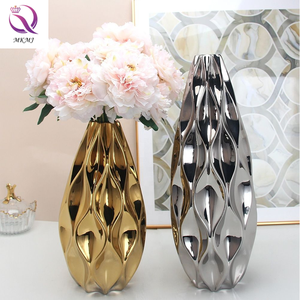 Grand Vase en céramique <span class=keywords><strong>Origami</strong></span> nordique or argent maison dessus de Table artisanat décoratif Vase pour salon - Product Image 1