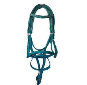Customize Luxury Blue Nylon PVC Coated Horse Bridle Padded English Adjustable Comfortable Riding Bridle Premium <b>Equestrian</b> Tack - Product Image 1