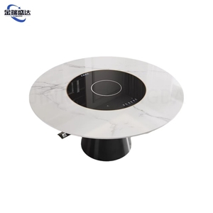 Mesa de Comedor Redonda Inteligente JINRUISHENGDA con Placa de Inducción Integrada, Superficie de Piedra Sinterizada, para Hotel y Restaurante, JRSD-GNCZ Multifuncional - Product Image 3