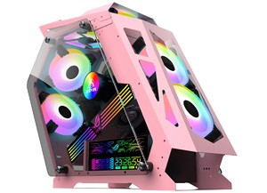 เคสคอมพิวเตอร์ Mid Tower M-ATX สำหรับเล่นเกม ดีไซน์แปลกตา ไฟ ARGB RGB <span class=keywords><strong>LED</strong></span> พร้อมกระจกนิรภัยด้านหน้า และพอร์ต USB - Product Image 5