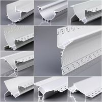 Profilé en aluminium décoratif pour éclairage LED de plafond et moulures murales de la série 6000, pour plaque de plâtre, cloison sèche, canal LED 3M