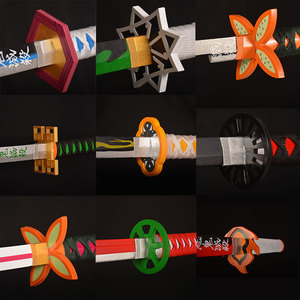 2024 caliente 104cm Anime espada <span class=keywords><strong>Cosplay</strong></span> espada Muichirou Kyoujurou Zenitsu Tanjirou Giyuu Full Demon Slayer espada-Madera - Product Image 3