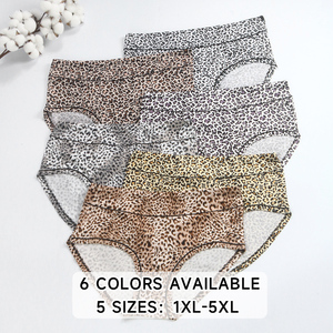 <span class=keywords><strong>Intimo</strong></span> Femminile di Qualità Personalizzato a Vita Media con Stampa Leopardata Controllo Pancia Copertura Totale Elastico Taglie Forti - Product Image 4