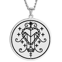 Pendentif Symbole Vévé Papa Legba Voodoo, Collier, Médaille, Amulette, Talisman, Charme, Bijou pour Rituels et Autel, Occultisme et Loa