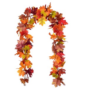 Guirlande de feuilles d'érable d'automne Xingfei, 6 pieds, feuilles artificielles pour Thanksgiving, Halloween, mariage, décoration de la maison, décoration de cheminée - Product Image 5