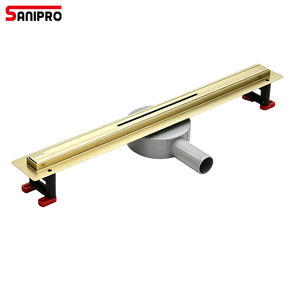 SANIPRO Scarico Doccia Lineare in Acciaio Inox Dorato con Rotazione a 360 Gradi, Scarico a Pavimento Lungo <span class=keywords><strong>e</strong></span> Sottile in SS304 per Bagno - Product Image 2
