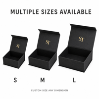 Boîte cadeau magnétique pliable en carton, emballage plat, logo personnalisé, pelliculage mat doré, revêtement UV, languette pré-découpée