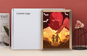 2025 Ventas directas de fábrica Marco de escritorio para el hogar Luz Película de terror americana Jason Voorhees Luz de talla de papel 3D - Product Image 5