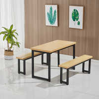 Cadre de table personnalisé, table de restaurant européenne, table vintage en acier et bois combinés, table à manger, table empilable pour hôtel