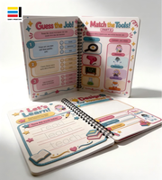 Cahier d'écriture pour enfants en carton, impression offset, faible MOQ, reliure spirale, livre éducatif d'apprentissage