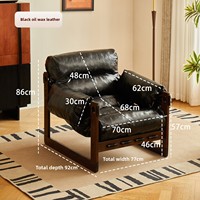Fauteuil individuel Jersey Island en bois massif, petit fauteuil de loisirs pour salon, appartement locatif, balcon, mobilier de maison