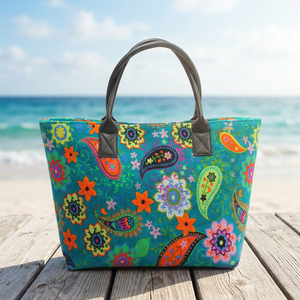 Vintage Bohemian Velvet Lightweight Tote <b>Bag</b> with Two Handles Handmade Floral Print Hippie Hobo <b>Bag</b> for Women - Product Image 3