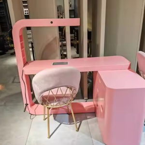 Mesa de Manicura Moderna y Sencilla de Lujo para Salón de Belleza, Escritorio con Secador, Estación de Manicura Rosa con Características de Lujo - Product Image 1