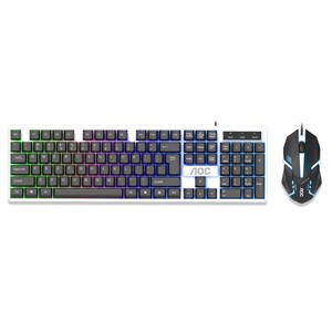 AOC KM100 Wired RGB Backlit <b>Keyboard</b> <b>Mouse</b> Combo 104 Keys Gaming Set - Product Image 2