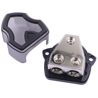 Boîtier de Jonction de Câblage Audio Voiture Filaire DB76 avec Séparateur de Fusibles et Support de Bornes Négatives (1 Entrée, 2 Sorties)