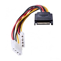Cable de alimentación SATA macho a doble IDE hembra, cable divisor de alimentación SATA 1 a 2 a IDE de 4 pines