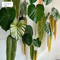 Daun Monstera Anthurium Buatan Kristal Lilin Bunga - Tanaman Hias Buatan Tangan untuk Dinding Ruang Tamu Interior Rumah