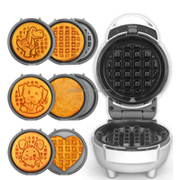 Aifa Mini gaufrier avec 3 en 1 plaques amovibles Machine à sandwich personnelle Gaufrier à bulles