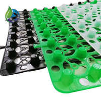 Feuille de drainage et cellule de stockage d'eau en plastique HDPE 500x500mm, hauteur 38/48/68mm, pour usage extérieur/bureaux BOLV HT-DG400