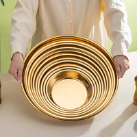 Plateau d'égouttement en or pour restaurant Moule à pizza en métal Assiettes de service profondes Moule à dinde en acier inoxydable Plaque de cuisson pour rôtir