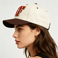 Casquette de baseball décontractée et sportive réglable, personnalisée ODM OEM, bicolore, effet délavé, avec logo brodé en lettres 3D en relief