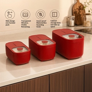 Contenedor de Almacenamiento de Arroz de Gran Capacidad, con Tapa Deslizante, a Prueba de Insectos y Humedad, Organizador de Cocina con <span class=keywords><strong>Taza</strong></span> <span class=keywords><strong>Medidora</strong></span>, de Polipropileno de Grado Moderno - Product Image 4