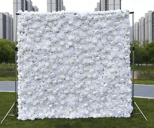Mur <span class=keywords><strong>de</strong></span> fleurs en soie 3D 5D personnalisé en gros, 8x8 pieds, panneau floral blanc pivoine et <span class=keywords><strong>rose</strong></span> pour décoration d'événements <span class=keywords><strong>de</strong></span> mariage - Product Image 2