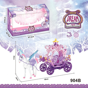 Jouets de jeu de rôle pour filles, <span class=keywords><strong>jouet</strong></span> à piles en forme de cheval volant et de calèche de princesse avec lumières et musique - Product Image 5