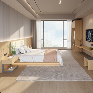 Ensembles de Chambres à Coucher de Luxe Personnalisés en Contreplaqué Cinq Étoiles pour Hôtels Modernes - Product Image 1