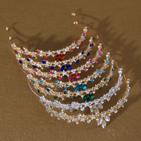Diadème de mariée élégant en alliage et strass, bandeau multicolore pour femmes, demoiselles d'honneur, mariage, bal de promo, accessoires pour cheveux