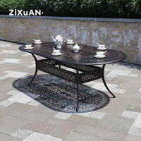 Tables et chaises de luxe en aluminium moulé pour l'extérieur, tables et chaises ovales longues, tables et chaises de jardin, villa, cour