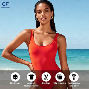 Tela de nailon y elastano naranja oscuro para trajes de baño y ropa deportiva, elástica en 4 direcciones, para deportes, danza, yoga y costura - 1 yarda - Product Image 3