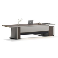Furnitur Kantor Komersial Panel Kayu Ramah Lingkungan Mewah Modern, Mudah Dirakit, Dapat Diperpanjang, Desain Meja Direktur/CEO/Bos