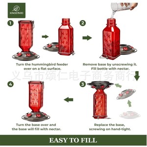 Mangeoire à oiseaux Kingsyard en plastique, arrondie, moderne, durable, pour l'extérieur, pour toutes les saisons - Product Image 3