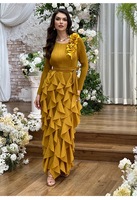 Robes de Soirée Plissées Miyake en Polyester de Luxe, avec Volants, de Taille Plus, pour Femmes Élégantes et Tendance