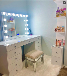 Estante de columna brillante con cajones Estante de libros Soporte Estante de cosméticos - Product Image 6