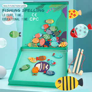 Jouet préscolaire pour les voyages, avion et road trip, avec 26 poissons, <span class=keywords><strong>jeu</strong></span> de pêche magnétique 2-en-1 et <span class=keywords><strong>jeu</strong></span> d'orthographe pour les tout-petits - Product Image 2