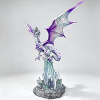 Figurine de dragon blanc aux yeux bleus lumineux, modèle GK d'anime, jouet tendance, statue, article de collection, décoration de table, cadeau d'anniversaire