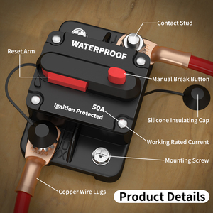 <span class=keywords><strong>Disjoncteur</strong></span> de 50 ampères <span class=keywords><strong>Disjoncteur</strong></span> <span class=keywords><strong>12</strong></span> <span class=keywords><strong>volts</strong></span> <span class=keywords><strong>Disjoncteur</strong></span> étanche miniature MCCB avec fusible en ligne pour Auto RV - Product Image 5