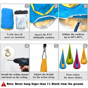 Godsword <span class=keywords><strong>Indoor</strong></span> Schommel Hangmat Hangende Stoel Outdoor Kids Opknoping Pod Schommel Stoel Hangmat 100% Katoenen Hangmat Kinderstoel - Product Image 4