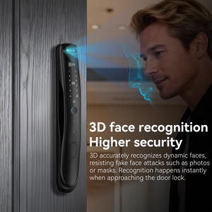 Serrure intelligente <span class=keywords><strong>de</strong></span> luxe S931MAX Tuya APP 3D Face ID empreinte digitale mot <span class=keywords><strong>de</strong></span> <span class=keywords><strong>passe</strong></span> carte serrure <span class=keywords><strong>de</strong></span> porte avec appel vidéo - Product Image 1