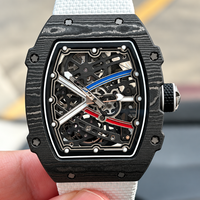 Montre mécanique ultra-fine en fibre de carbone, miroir saphir, mouvement ajouré, aiguilles lumineuses, série 6702, montre pour homme