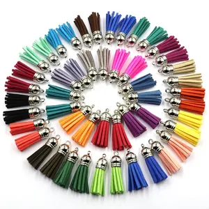 Benutzerdefinierte erweiterte wildleder bunte quasten für DIY quaste keychain leder Schmuck Halskette Handgemachte quaste fringe