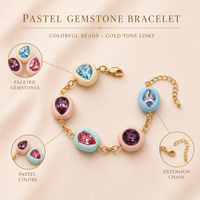 Bracelet SongYi en émail et mosaïque de pierres précieuses, style foulard, coupe fantaisie, couleur bonbon, pour le marché transfrontalier Europe-Amérique