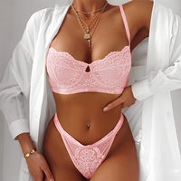 Ensemble de lingerie sexy personnalisé grande taille pour femmes, brodé, en dentelle
