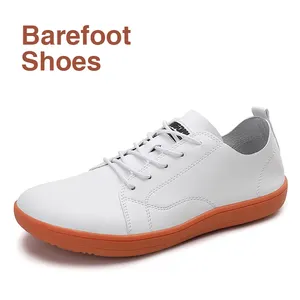 Men's Customized Leather Casual Sports Shoes High Style New Design Barefoot Concept Rubber Insole Boxed