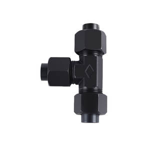 Huihong Carbon Steel Flared <b>Tee</b> Connector Threaded Black Oxidation Hydraulic Fitting For Copper Aluminum Pipe - Product Image 1