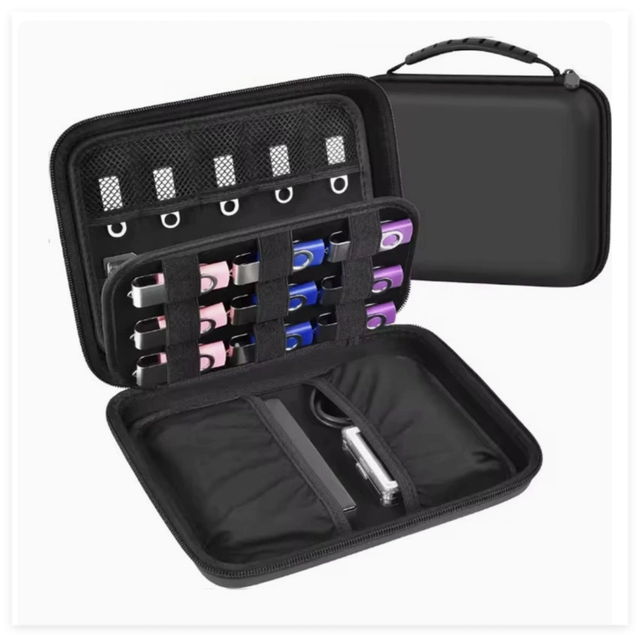 USB Flash Drive Thumb Drive Storage Case SD Memory Card Organizer Pouch Portable EVA Travel Carrying Bag for Storages 22/17/6cm