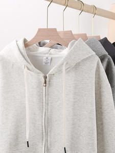 Sports Leisure Solid Color 100% Cotton Fleece Loose Fit European American High Street Cross-border Direct Winter Men's Hooded - Product Image 2