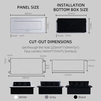 Prise de bureau plate standard UE, double prise allemande escamotable avec double port LAN et prises d'extension escamotables